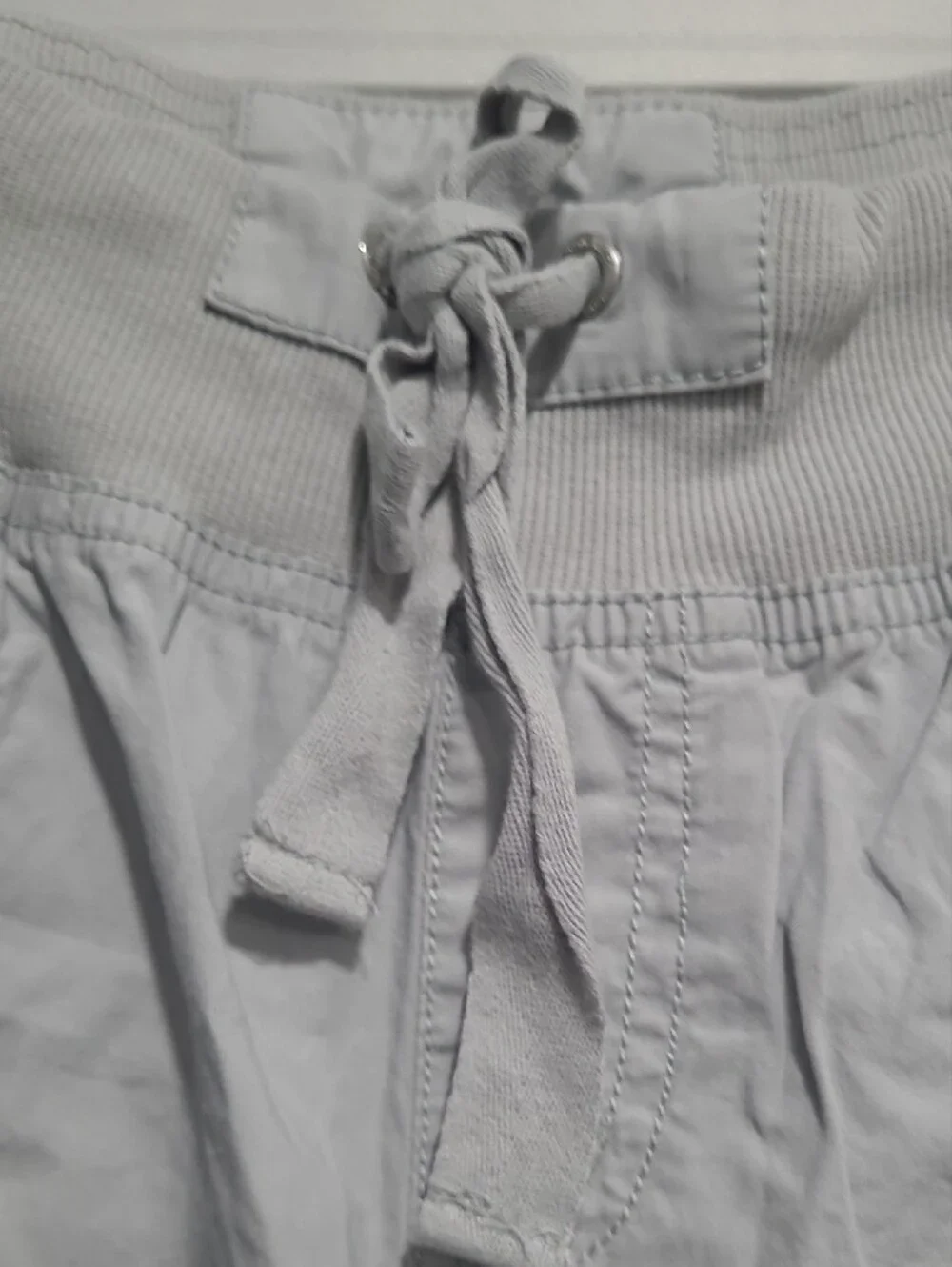 Calvin Klein Womens Light Gray Cargo Shorts - Casual Drawstring Waist Sz M/M